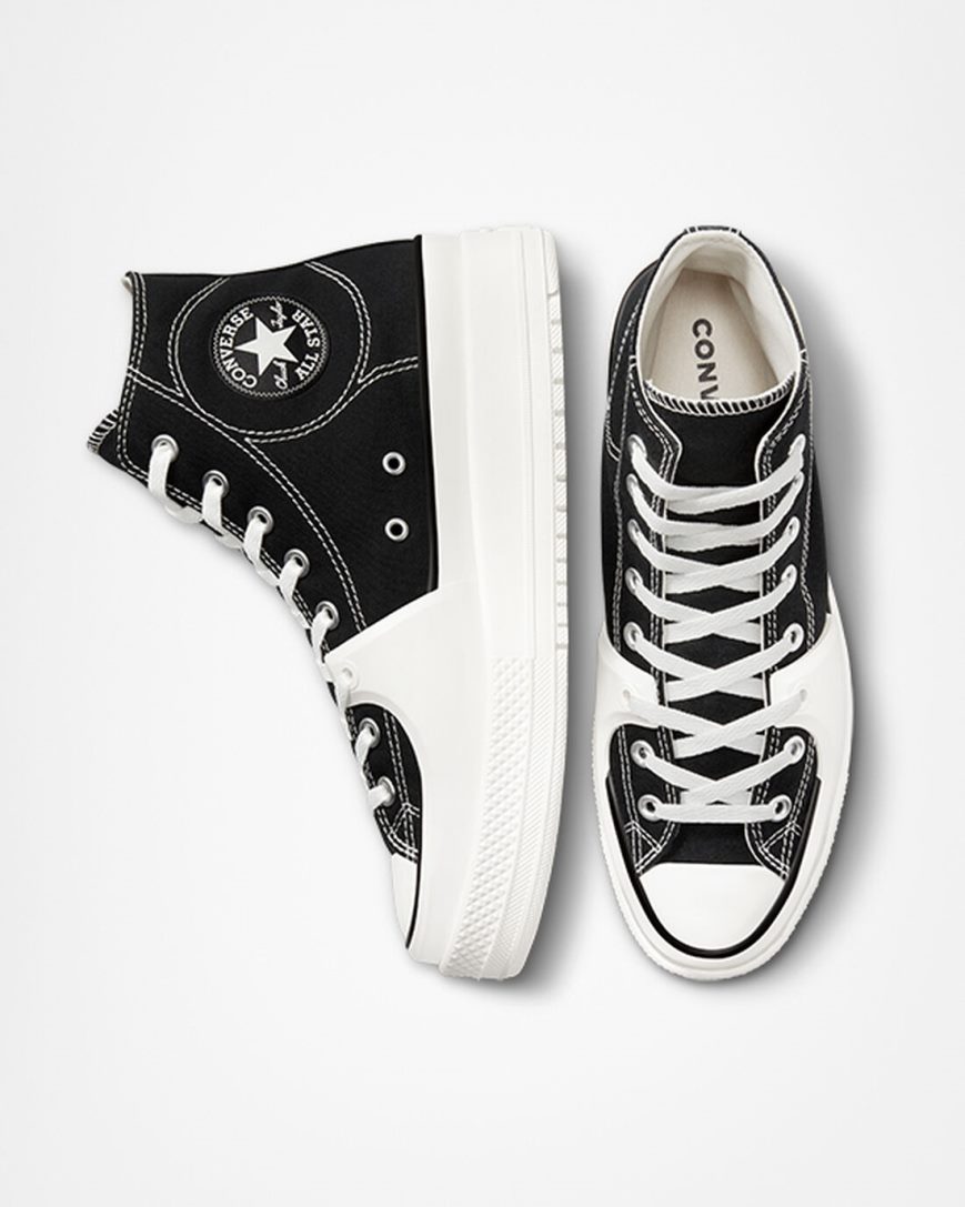 Tenisky Vysoke Converse Chuck Taylor All Star Construct Panske Čierne Biele | SK 5DNUY4